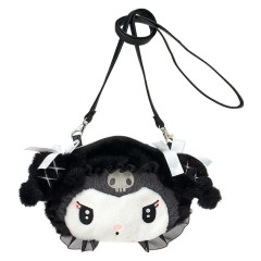 Japan Sanrio Plush Pochette Crossbody Shoulder Bag - Kuromi : Moonlit Midnight