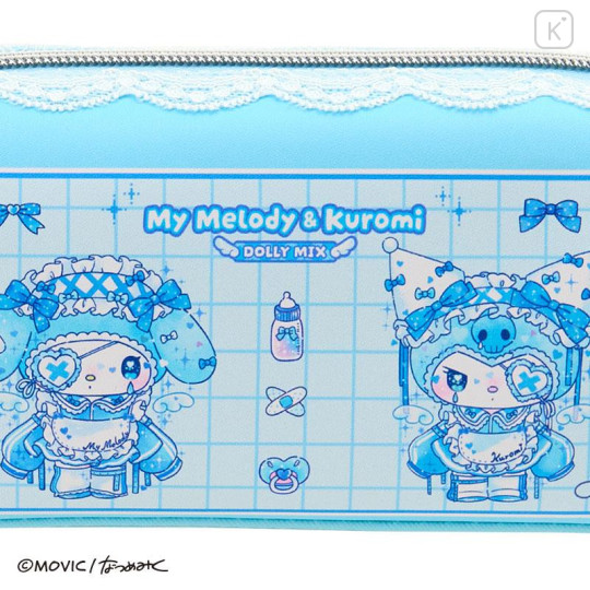 Japan Sanrio Pen Pouch Pencil Case - Kuromi & My Melody : Dolly Mix - 4