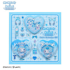 Japan Sanrio Heart Badge Set - Kuromi & My Melody : Dolly Mix
