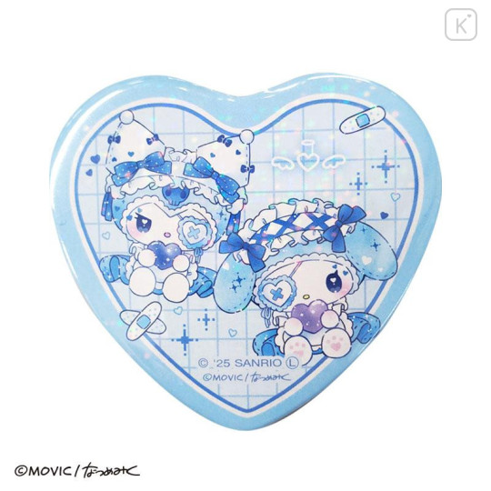 Japan Sanrio Heart Badge Set - Kuromi & My Melody : Dolly Mix - 3