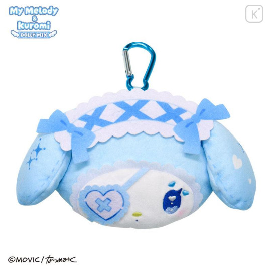 Japan Sanrio Face-shaped Pouch with Carabiner - My Melody : Dolly Mix - 1
