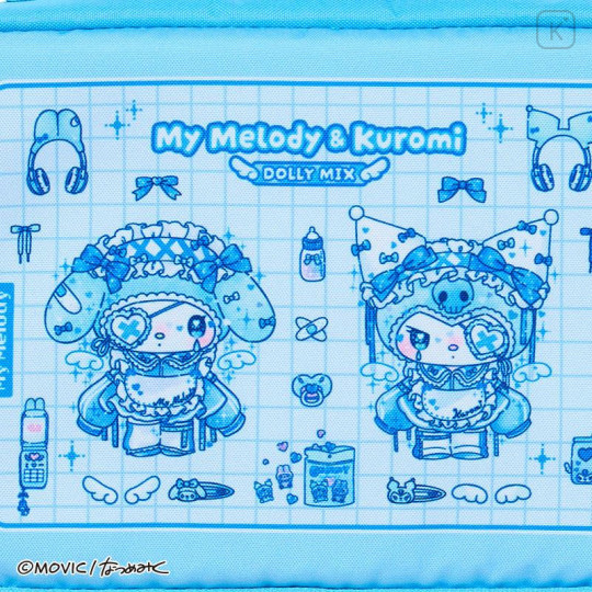 Japan Sanrio Gadget Pouch - Kuromi & My Melody : Dolly Mix - 4
