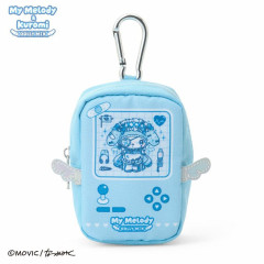 Japan Sanrio Mini Accessory Pouch with Carabiner - My Melody : Dolly Mix Game Console Style