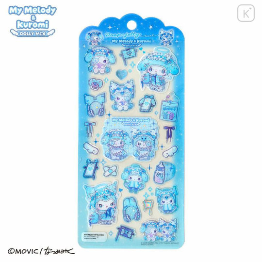 Japan Sanrio Aurora Puffy Sticker - Kuromi & My Melody : Dolly Mix Drop Jelly - 1