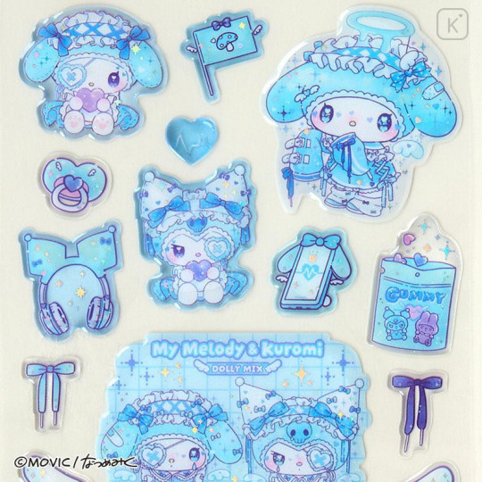 Japan Sanrio Drop Jelly Seal - Kuromi & My Melody : Dolly Mix - 3