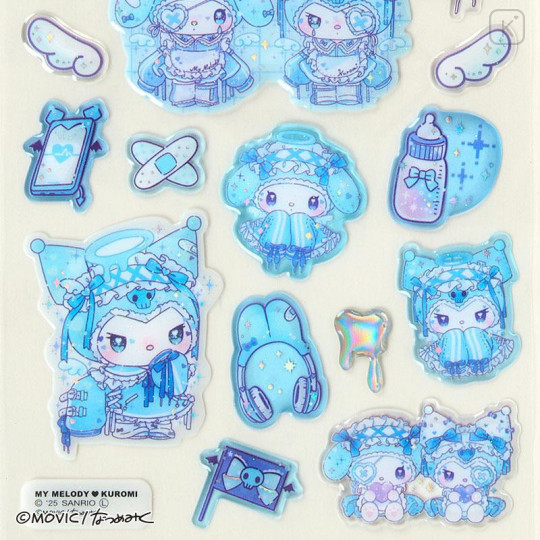 Japan Sanrio Aurora Puffy Sticker - Kuromi & My Melody : Dolly Mix Drop Jelly - 4