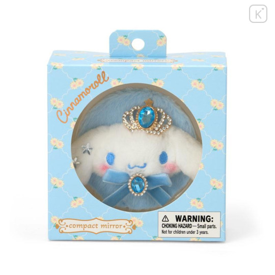 Japan Sanrio Original 2-sided Compact Mirror - Cinnamoroll : Mascot Stone Ribbon - 1