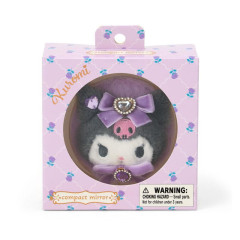 Japan Sanrio Original 2-sided Compact Mirror - Kuromi : Mascot Stone Ribbon