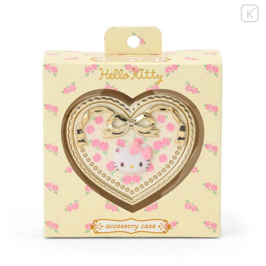 Japan Sanrio Original Mirror Accessory Case - Hello Kitty : Heart Shape Rose - 1