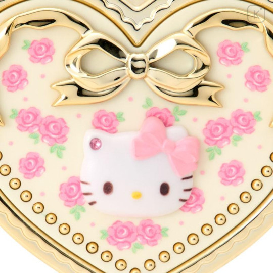 Japan Sanrio Original Mirror Accessory Case - Hello Kitty : Heart Shape Rose - 5