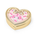 Japan Sanrio Original Mirror Accessory Case - My Melody : Heart Shape Rose - 3
