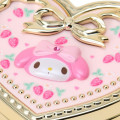 Japan Sanrio Original Mirror Accessory Case - My Melody : Heart Shape Rose - 6