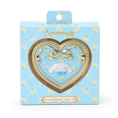 Japan Sanrio Original Mirror Accessory Case - Cinnamoroll : Heart Shape Rose