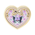 Japan Sanrio Original Mirror Accessory Case - Kuromi : Heart Shape Rose - 2