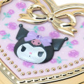 Japan Sanrio Original Mirror Accessory Case - Kuromi : Heart Shape Rose - 6