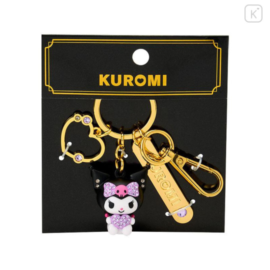 Japan Sanrio Original Mascot Bag Charm Smart Keychain - Kuromi : Purple Stone Figure - 1