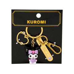 Japan Sanrio Original Mascot Bag Charm Smart Keychain - Kuromi : Purple Stone Figure