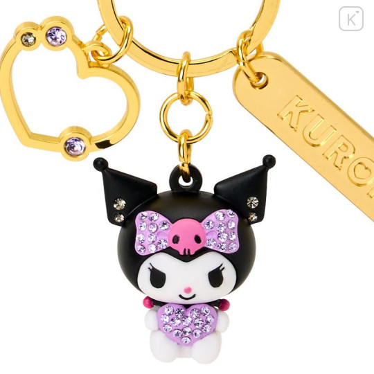 Japan Sanrio Original Mascot Bag Charm Smart Keychain - Kuromi : Purple Stone Figure - 3