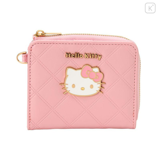 Japan Sanrio Original Bifold Wallet - Hello Kitty : Pink Gold - 1