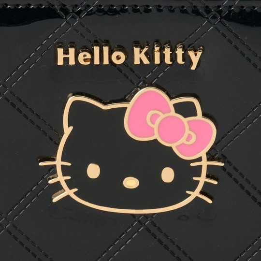 Japan Sanrio Original Bifold Wallet - Hello Kitty : Black Gold - 5