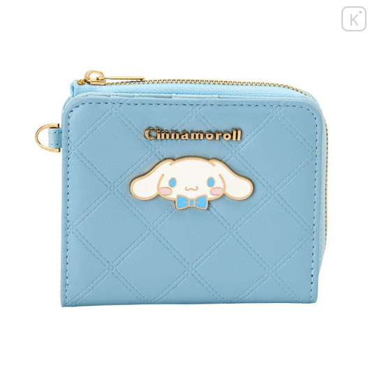 Japan Sanrio Original Bifold Wallet - Cinnamoroll : Blue Gold - 1