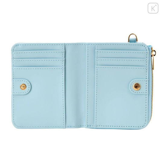 Japan Sanrio Original Bifold Wallet - Cinnamoroll : Blue Gold - 2
