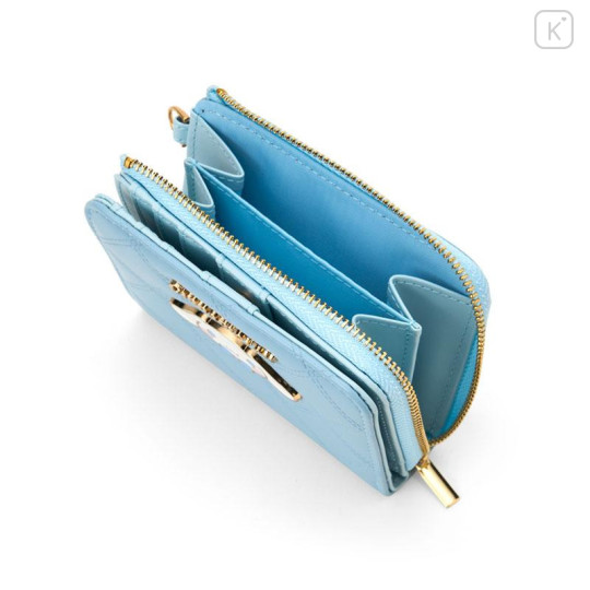 Japan Sanrio Original Bifold Wallet - Cinnamoroll : Blue Gold - 3