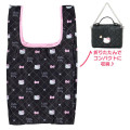 Japan Sanrio Original Eco Shopping Bag & Handbag Pouch - Hello Kitty : Black Pink - 1
