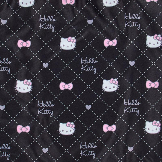 Japan Sanrio Original Eco Shopping Bag & Handbag Pouch - Hello Kitty : Black Pink - 3