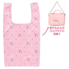 Japan Sanrio Original Eco Shopping Bag & Handbag Pouch - My Melody : Pink