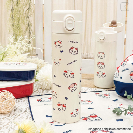 Japan Chiikawa One Touch Stainless Steel Bottle 500ml - Ribbon - 2