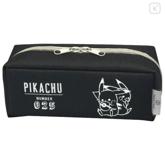 Japan Pokemon Pacotray Pen Pouch - Pikachu : Black & Grey B - 1