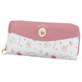 Japan Sanrio Round Zipper Long Wallet - Marron Cream : Rose - 1