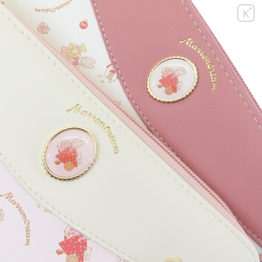 Japan Sanrio Round Zipper Long Wallet - Marron Cream : Rose - 4