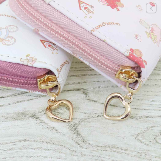 Japan Sanrio Round Zipper Long Wallet - Marron Cream : Pink - 5