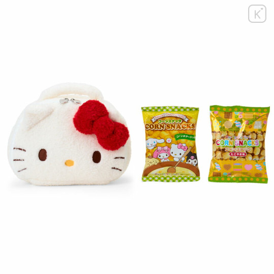 Japan Sanrio Original Face-Shaped Vanity Pouch with Snack - Hello Kitty - 2