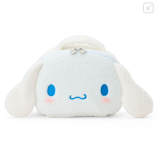 Japan Sanrio Original Face-Shaped Vanity Pouch with Snack - Cinnamoroll - 1
