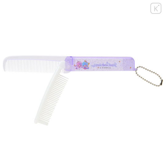 Japan Sanrio Folding Brush & Comb - Little Twin Stars : 50th Anniversary Twilight Unicorn - 2