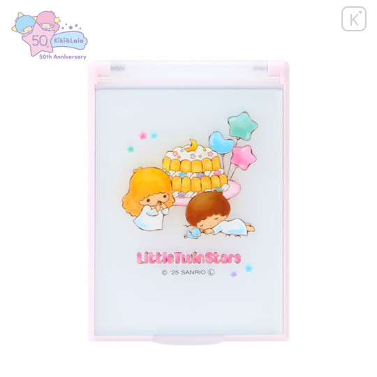 Japan Sanrio Folding Mirror - Little Twin Stars : 50th Anniversary Aurora Retro - 1