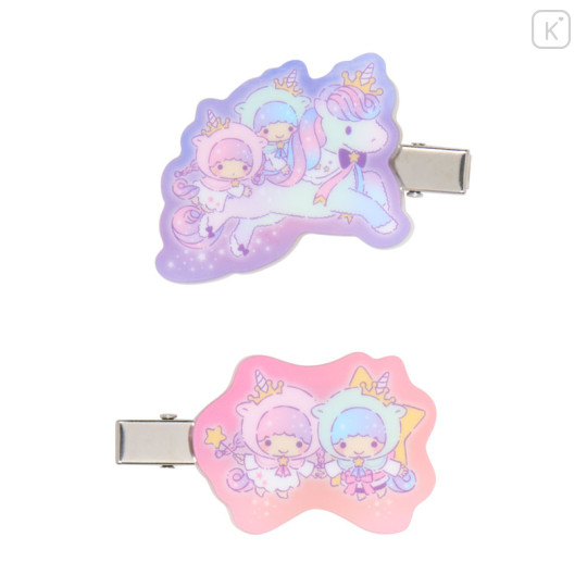 Japan Sanrio Acrylic Hair Clip Set - Little Twin Stars : 50th Anniversary Twilight Unicorn - 2