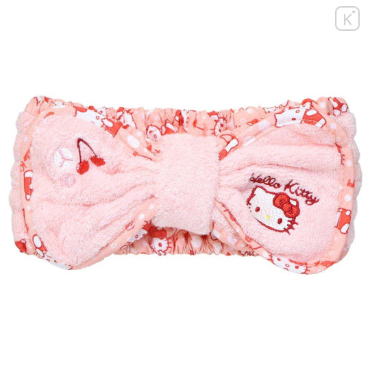 Japan Sanrio Hair Band with Ribbon - Hello Kitty : Cherry Pink - 1