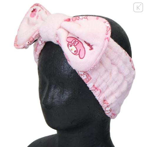 Japan Sanrio Hair Band with Ribbon - My Melody : Strawberry Pink - 4