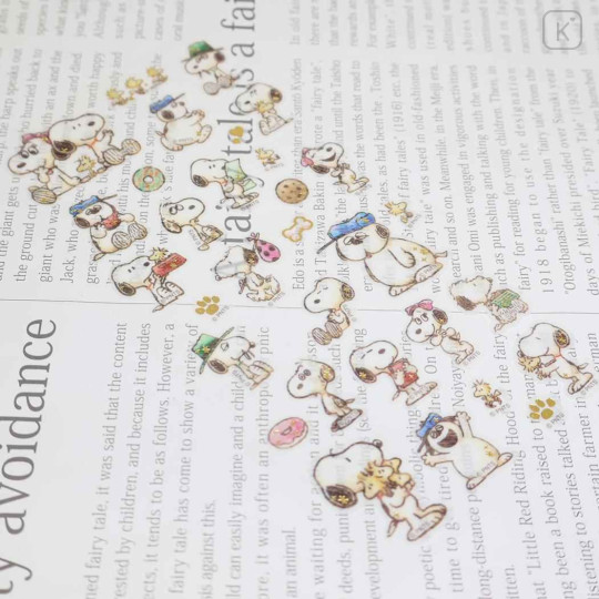 Japan Peanuts Soft Cloth Sticker - Snoopy & Woodstock : Fluffy Sketch Brothers - 2