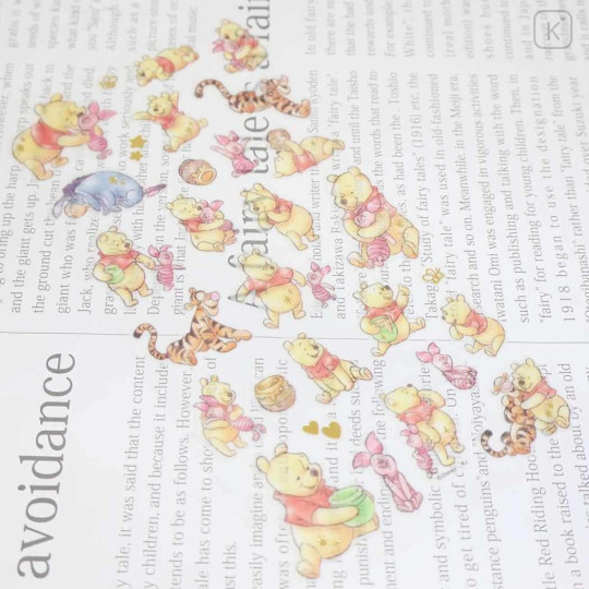 Japan Disney Soft Cloth Sticker - Winnie the Pooh : Fluffy Sketch - 2