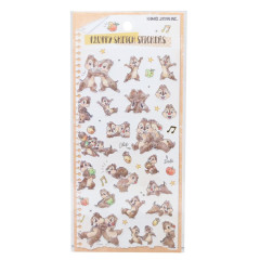 Japan Disney Soft Cloth Sticker - Chip & Dale : Fluffy Sketch