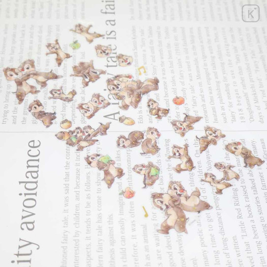 Japan Disney Soft Cloth Sticker - Chip & Dale : Fluffy Sketch - 2