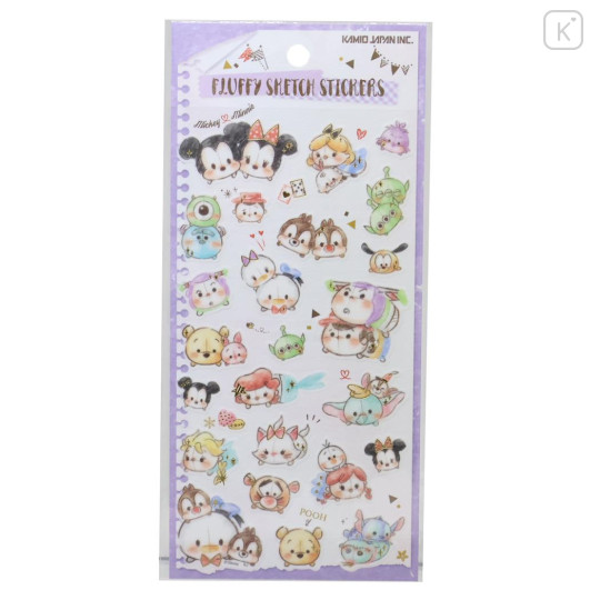 Japan Disney Soft Cloth Sticker - Mickey & Friends & Tsum Tsum : Fluffy Sketch - 1