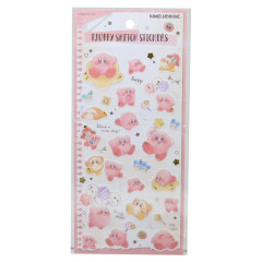 Japan Kirby Soft Cloth Sticker - Kirby & Waddle Dee : Fluffy Sketch