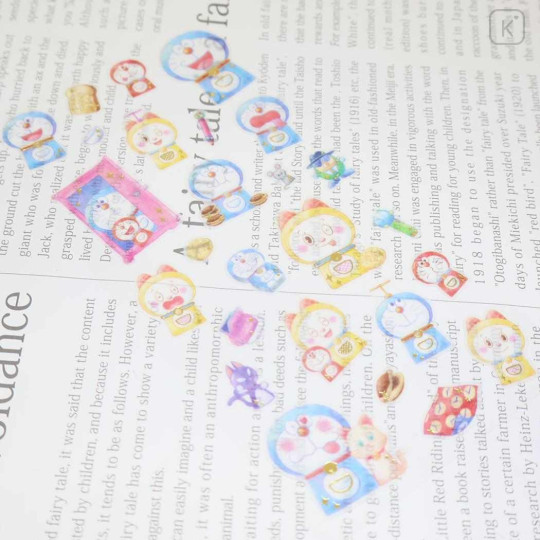 Japan Doraemon Soft Cloth Sticker - Doraemon : Fluffy Sketch - 2