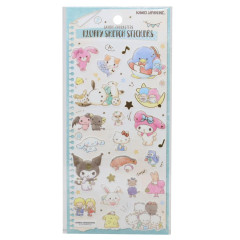 Japan Sanrio Soft Cloth Sticker - Fluffy Sketch Characters Green